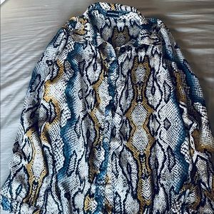 Pretty little things button down snake skin top